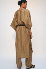 Robe tunique en mélange de lin ZW Collection