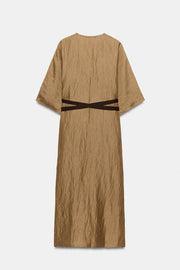 Robe tunique en mélange de lin ZW Collection