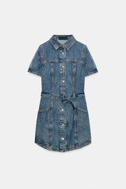 Robe Z1975 mini en denim avec ceinture