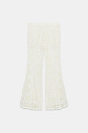 Pantalon coupe évasée brodé ZW Collection