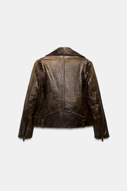 Veste biker 100 % cuir ZW Collection Édition limitée