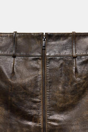 Jupe courte 100 % cuir ZW Collection Édition limitée