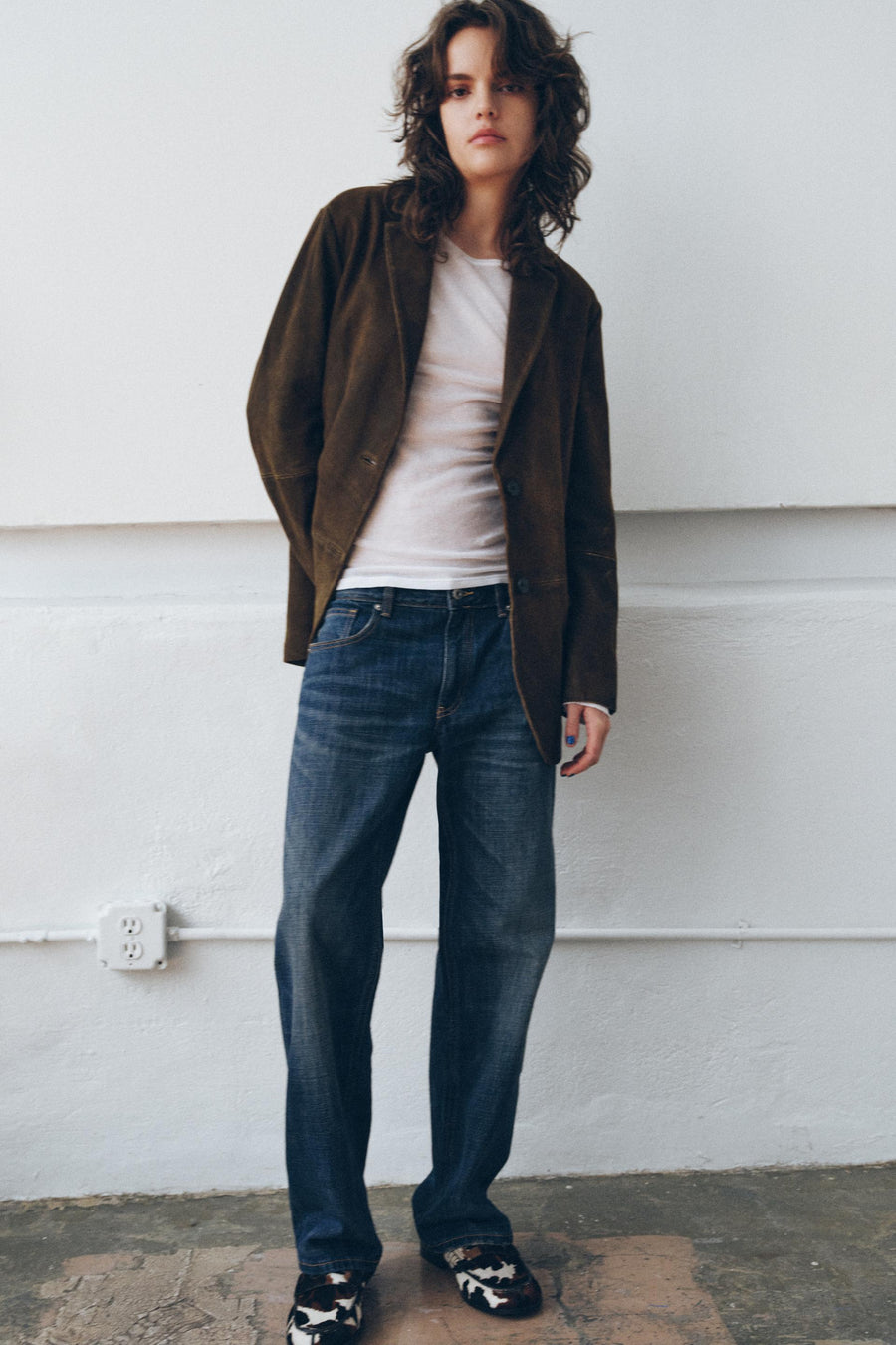 Blazer 100 % cuir suédé ZW Collection Édition limitée