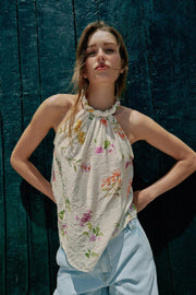 Top dos-nu imprimé floral