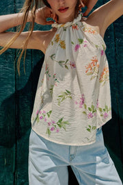 Top dos-nu imprimé floral
