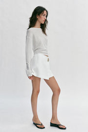 Jupe-culotte asymétrique à application décorative
