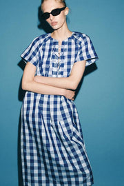 Robe à carreaux liens à nouer ZW Collection