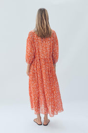 Robe caftan en ramie à fleurs Édition limitée