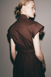 Robe en popeline à plis ZW Collection