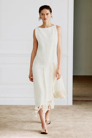 Robe 100 % lin à franges ZW Collection