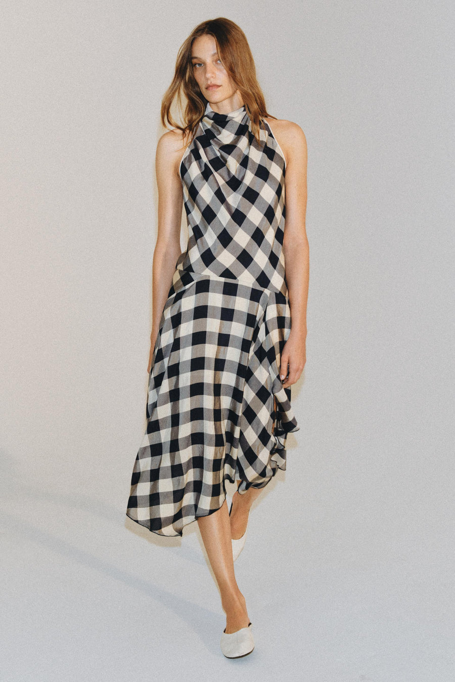 Robe dos-nu à carreaux ZW Collection