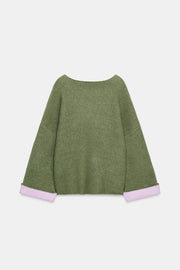 Pull en maille contrastée