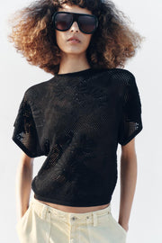 Top en maille pointelle