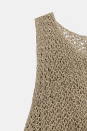 Top en maille ajourée 100 % lin