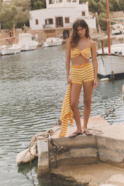 Short en maille rayée