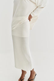 Jupe midi en maille fine