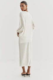Jupe midi en maille fine