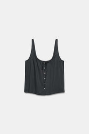 Top en popeline à boutons