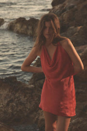 Robe satinée à pois