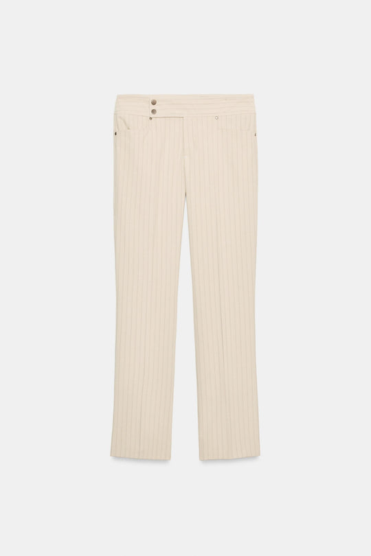 Pantalon droit à fines rayures