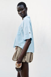 Chemise courte en lin