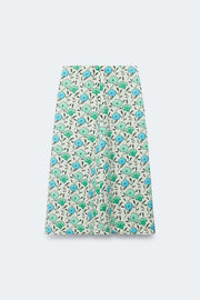 Jupe midi à fleurs en lin Édition limitée