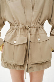 Blouson long à col montant