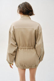 Blouson long à col montant