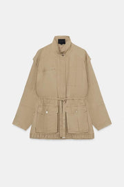 Blouson long à col montant