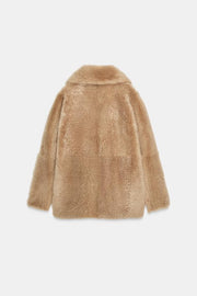 Manteau en cuir avec fourrure ZW Collection