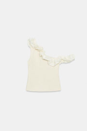 Top bouclé asymétrique