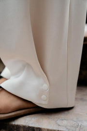 Pantalon coupe barrel satiné