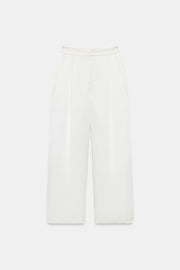 Pantalon coupe barrel satiné