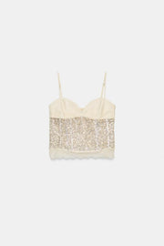 Top corset à sequins