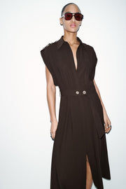 Robe midi avec ceinture