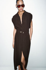 Robe midi avec ceinture