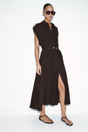 Robe midi avec ceinture