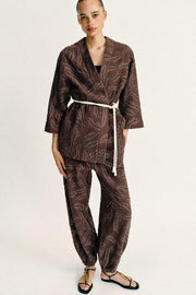 Veste kimono à sequins en fil métallisé