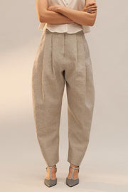 Pantalon à rayures en mélange de lin Édition limitée