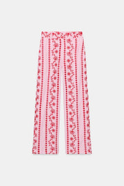 Pantalon à broderies ajourées