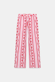 Pantalon à broderies ajourées