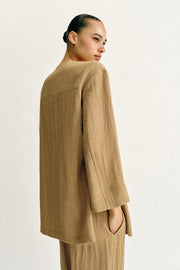 Veste d’ensemble croisée à fentes latérales