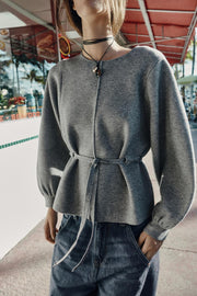 Pull en maille à cordon