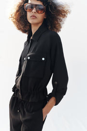 Veste safari à manches retroussées