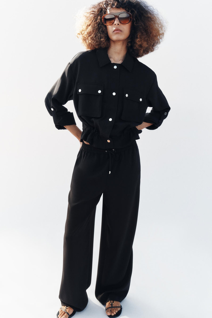 Veste safari à manches retroussées