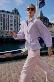 Blouson en lin à manches bouffantes