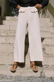 Pantalon-culotte en tissu texturé