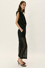 Pantalon droit en dentelle