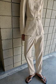 Pantalon slim en lin