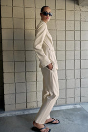 Pantalon slim en lin
